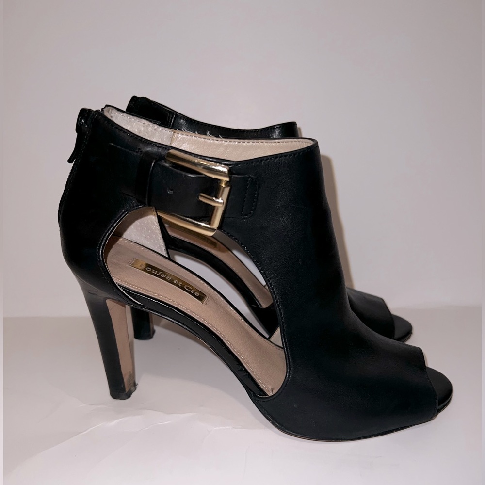 Louise et Cie Women's Olivia Cut Out Leather Peep Toe Pumps size 7M
